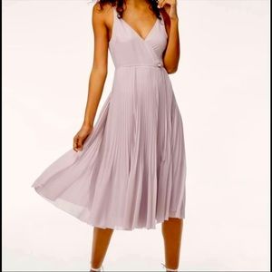 Aritzia beaune pleated dress lilac